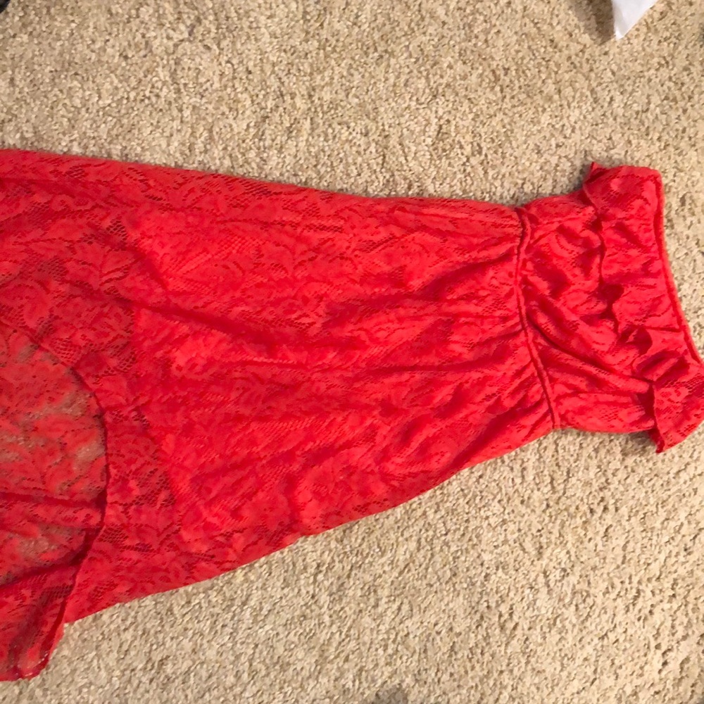 Red Orange high low dress